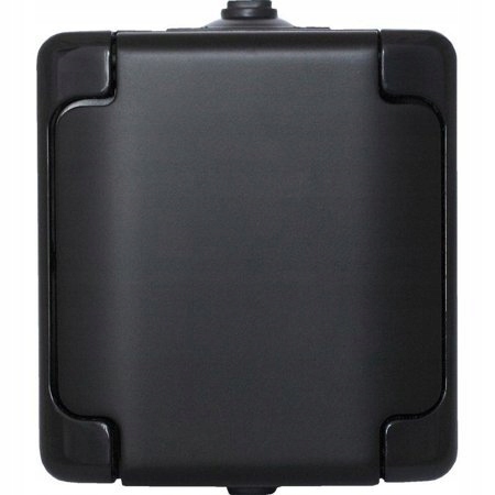 Gniazdo pojedyncze hermetyczne czarne BRYZA IP54