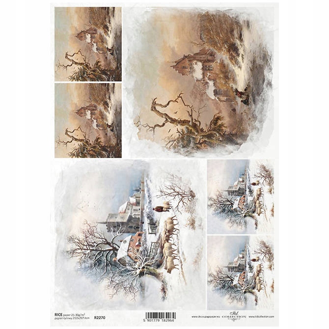 Papier Ryżowy decoupage A4 vintage widoczki
