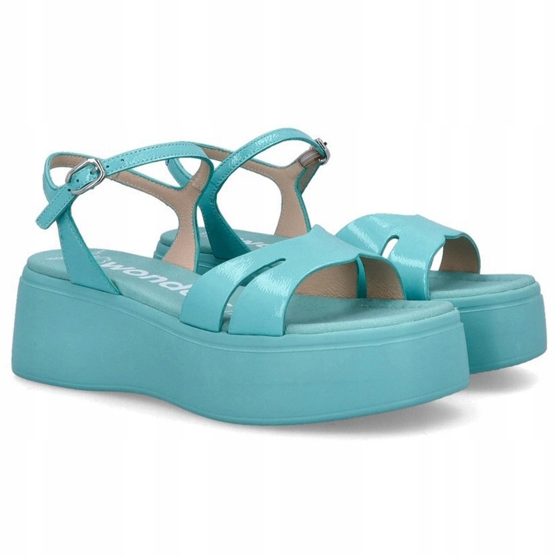 Dámské sandály Wonders A-3710 Lack. V Sea Celina modré Kůže VEL.36