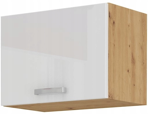 Kuchyňská skříňka 50 horní „okapová“ výklopná. Bílý lesk Dub Artisan.