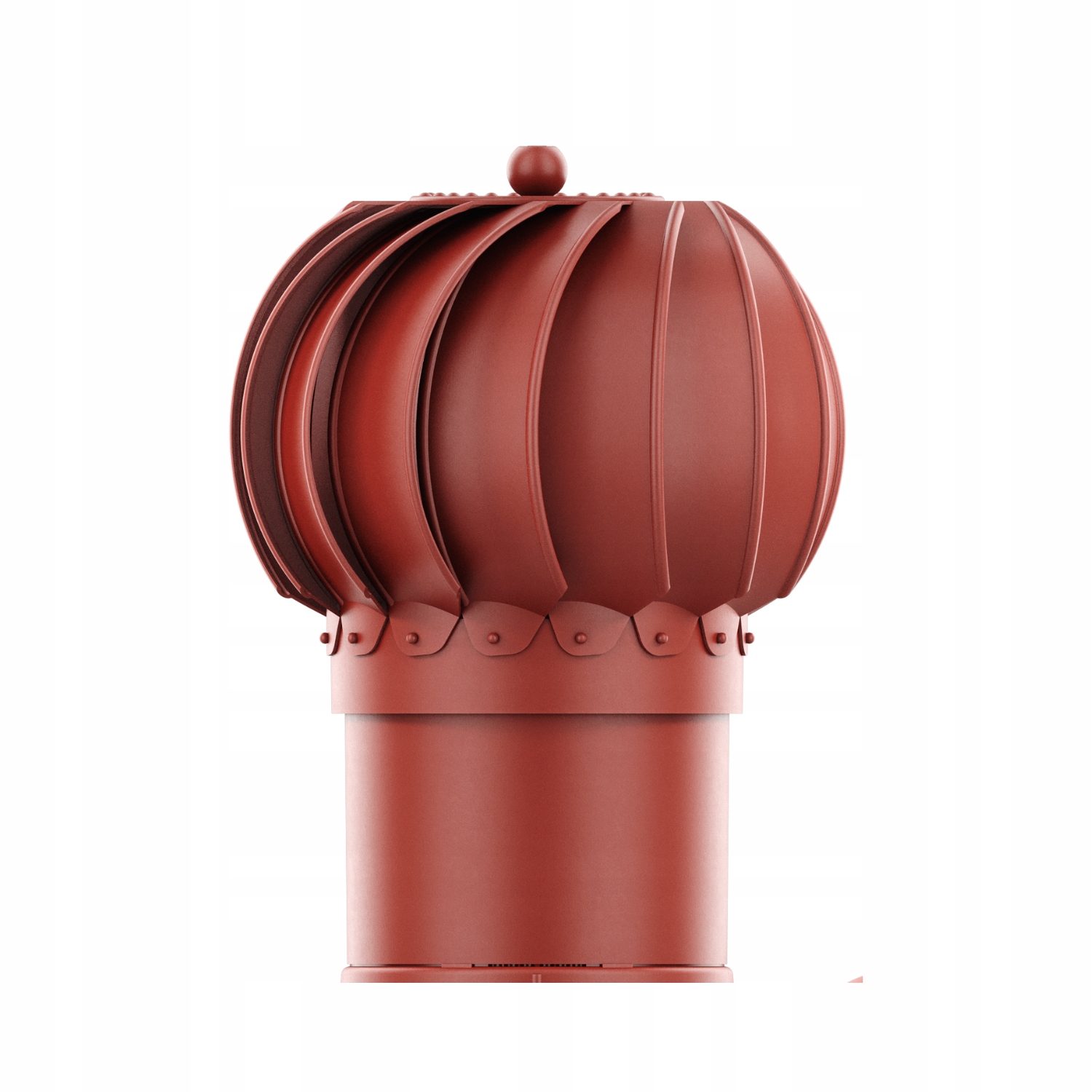 Rotačný krb Rotoline pre plechovú krytinu E fi 150 mm, guľovitý, červený