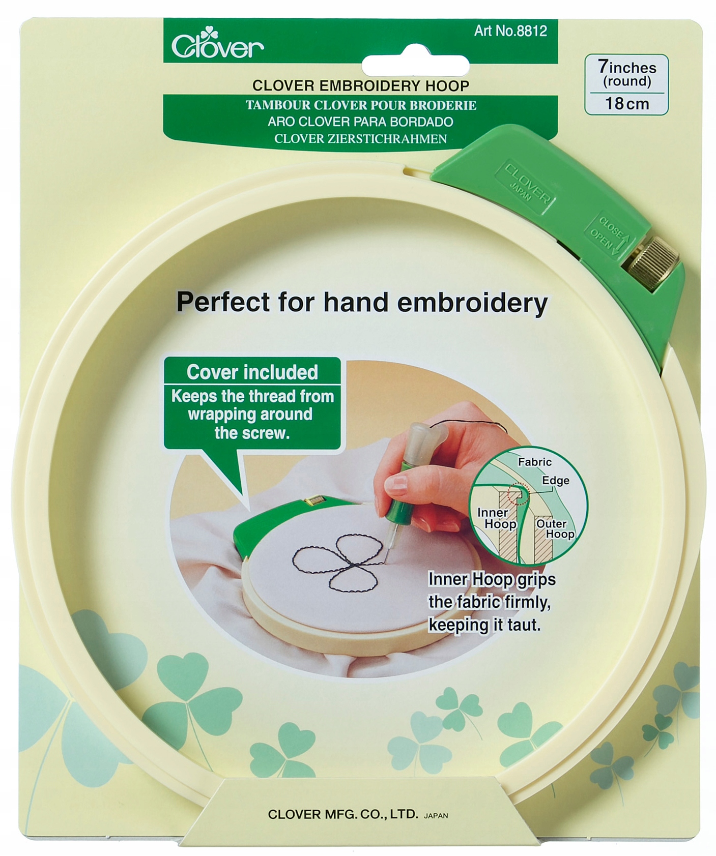 Vyšívací tamborek Clover 18cm s regulací Solidny