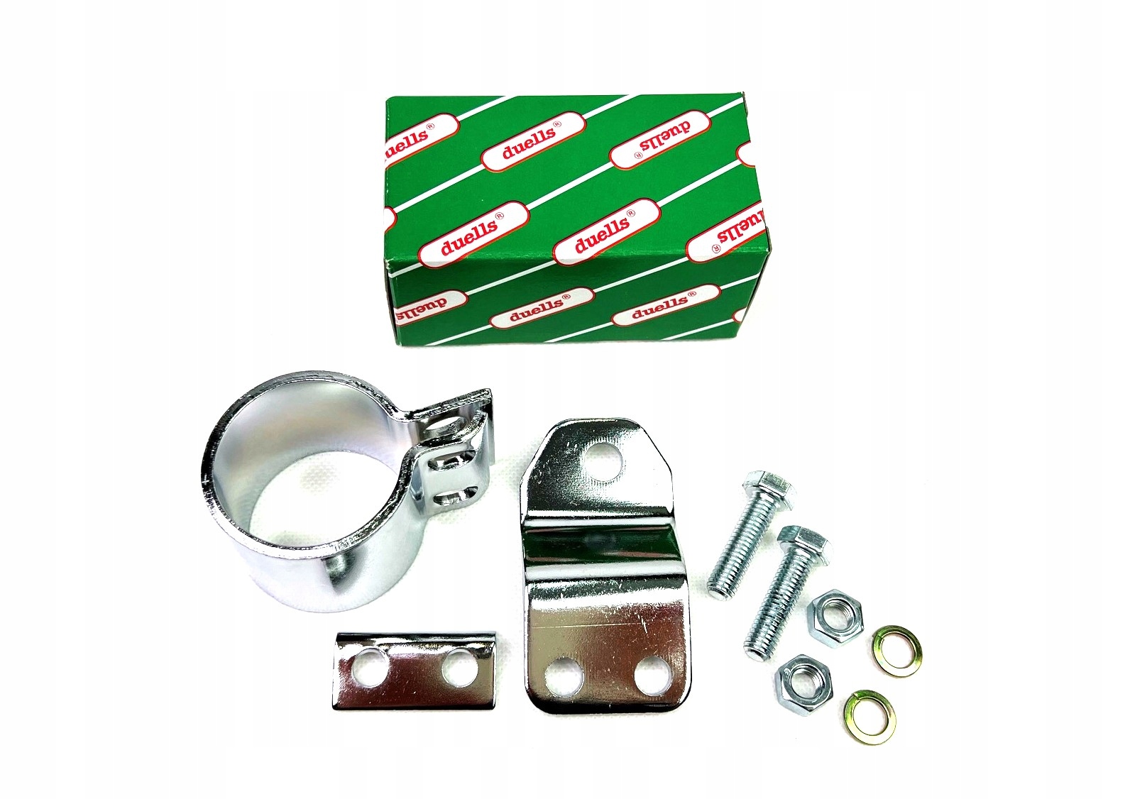 Obejma opaska kolanka uchwyt tłumik Mz Etz 250 251 Ts Duells chromowana kpl