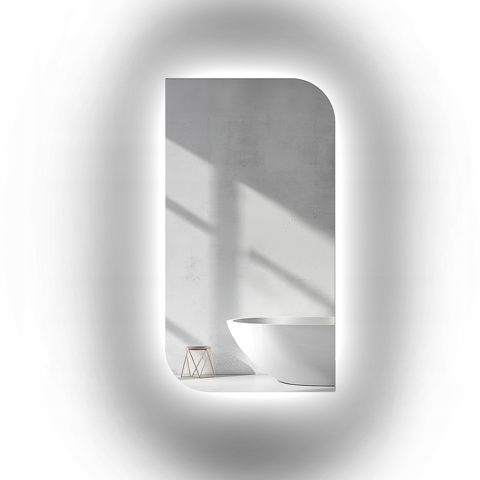 Zrcadlo nepravidelného tvaru Slzka s Led podsvícením 100 x 200 cm