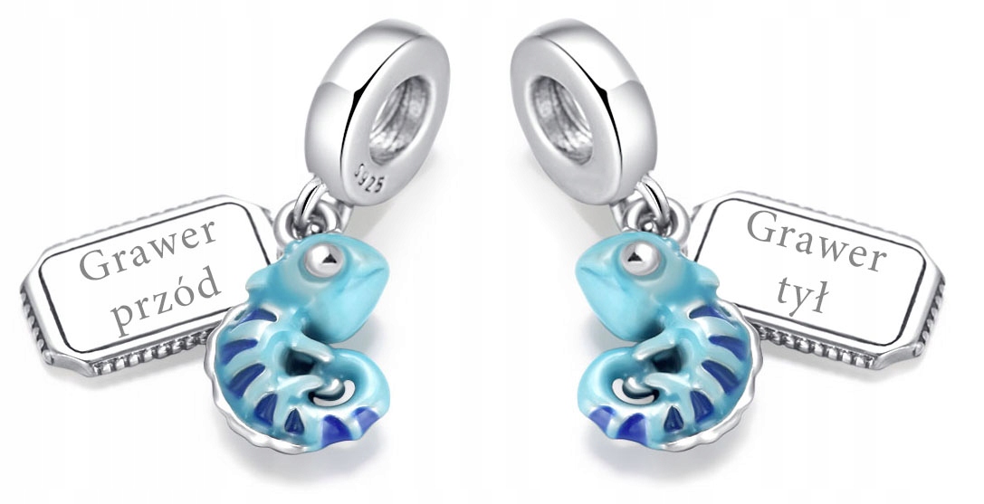 Charms Kameleon Přívěsek Stříbro 925 2x Gravírování