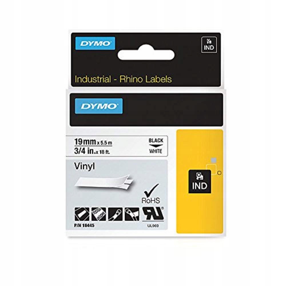 

Dymo Taśma Winylowa 18445 S0718620 19 mm Cz/b