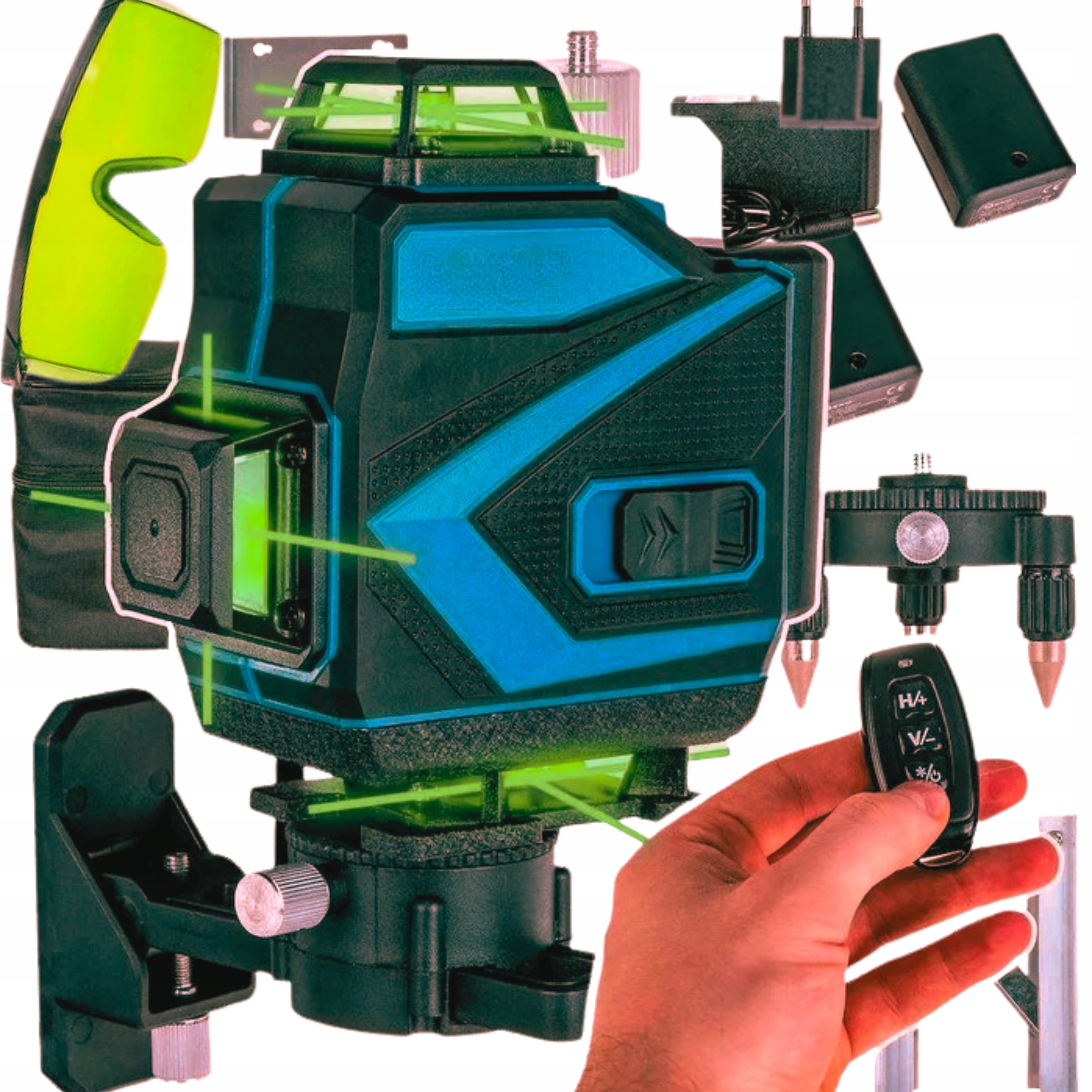 Laserová Vodováha 4D 16 Křížových Linií 360 Laser Sada