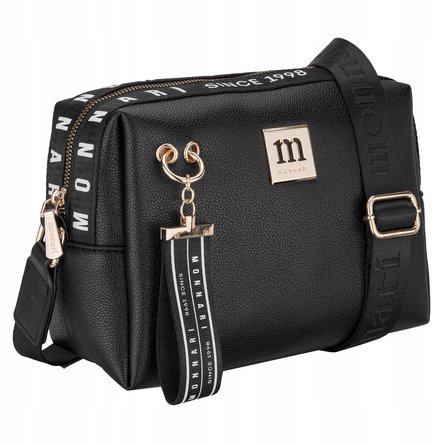 

Torebka Monnari Czarna Listonoszka Logowany Pasek