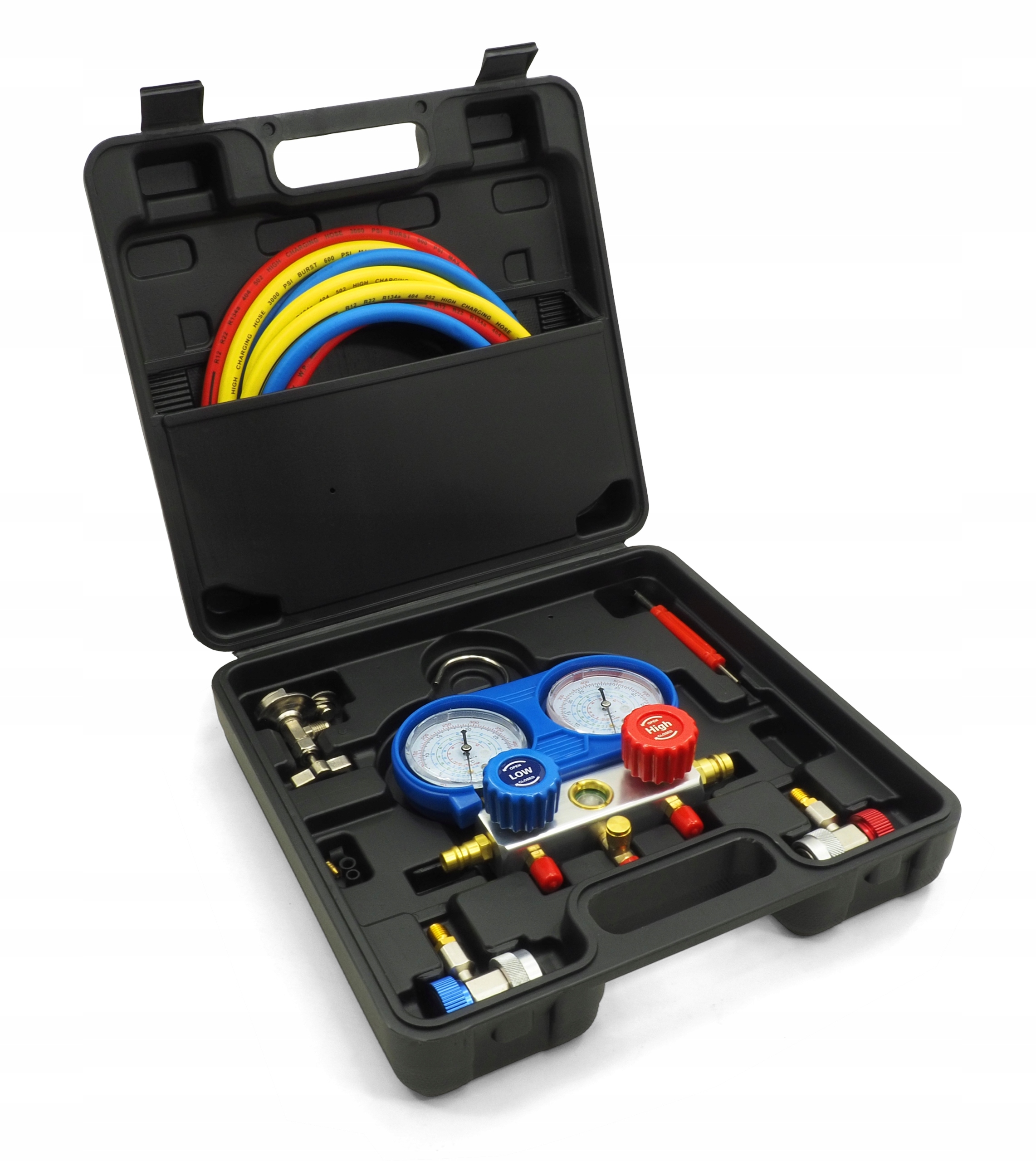 Tester pro plnění klimatizace R134A Kufr 134A 134 klima manometry