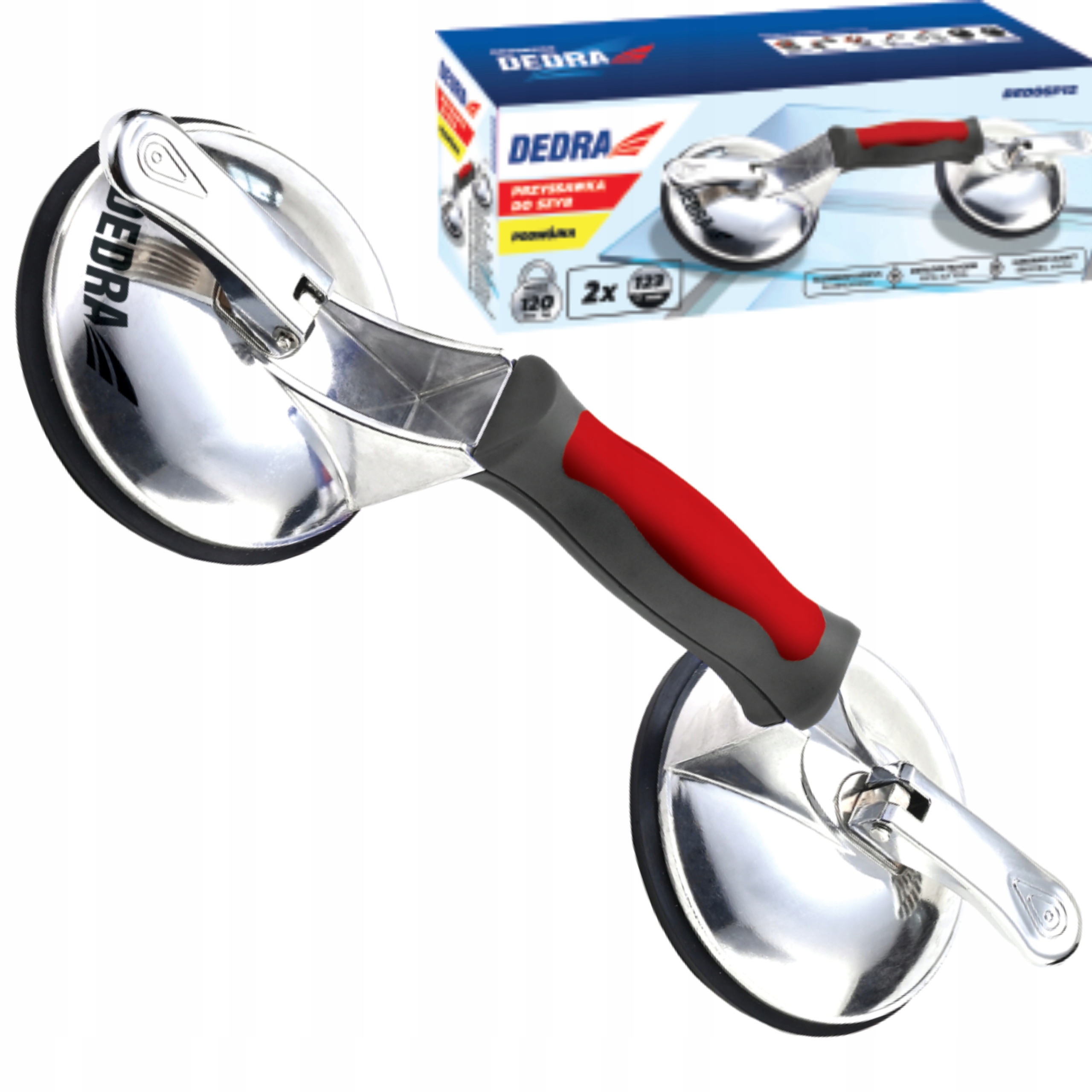 DEDRA PRZYSSAWKA SZYB PŁYTEK UCHWYT PODWÓJNY 120kg