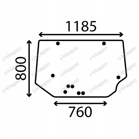 sklo Landini, McCormick zadní 3684548M3 3684548M1