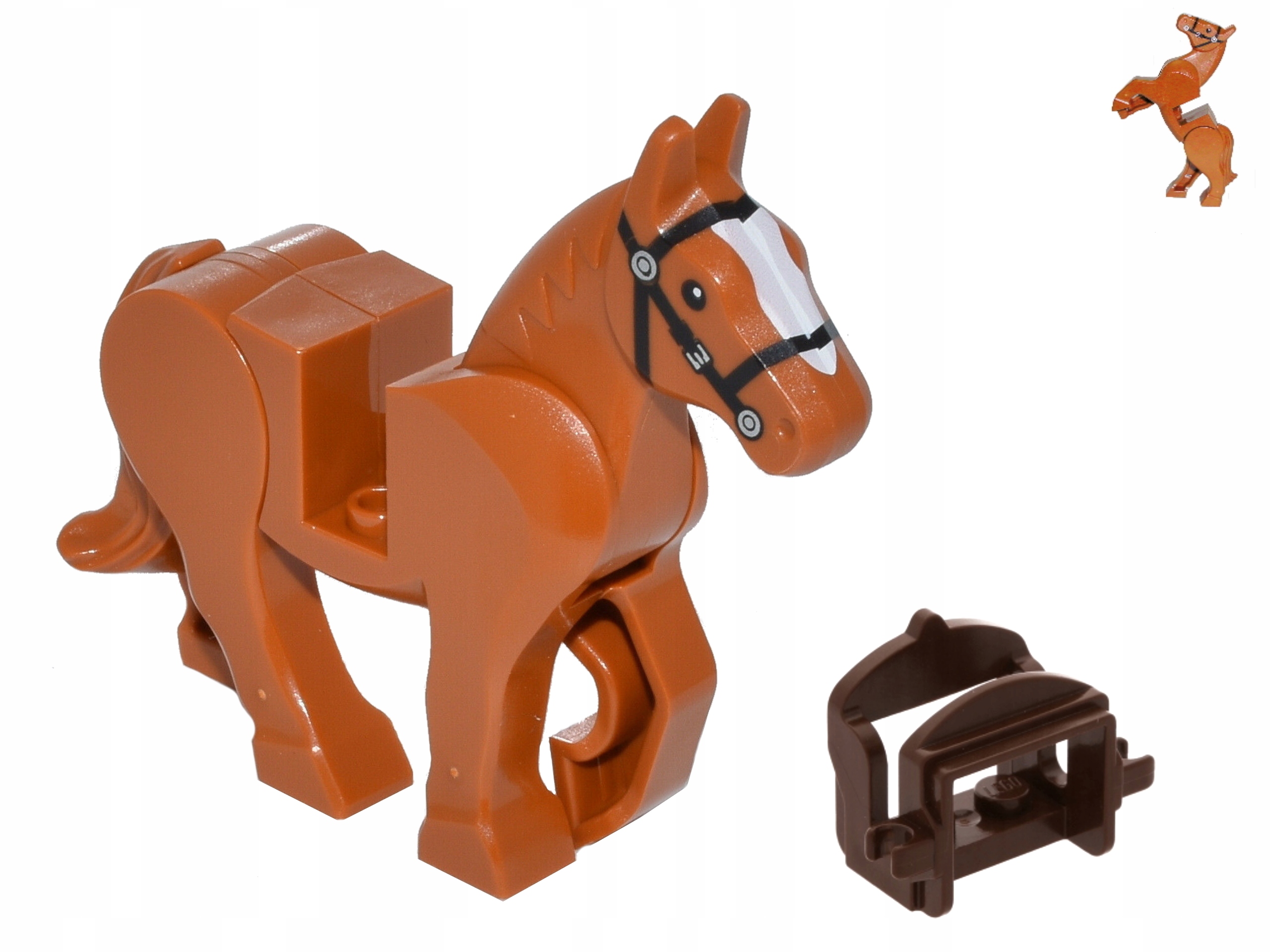 

Unikat Lego Castle Jasnobrązowy Koń z siodłem
