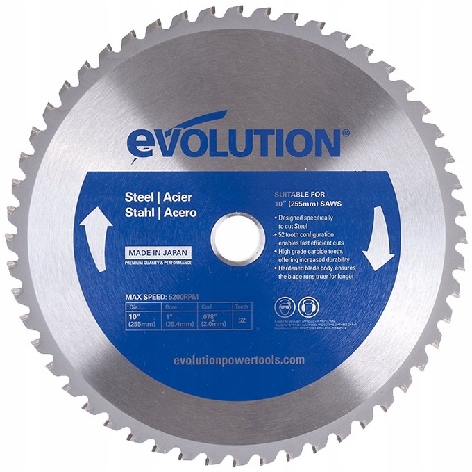 

Evolution EVO-255-52-S tarcza piła do stali 255mm