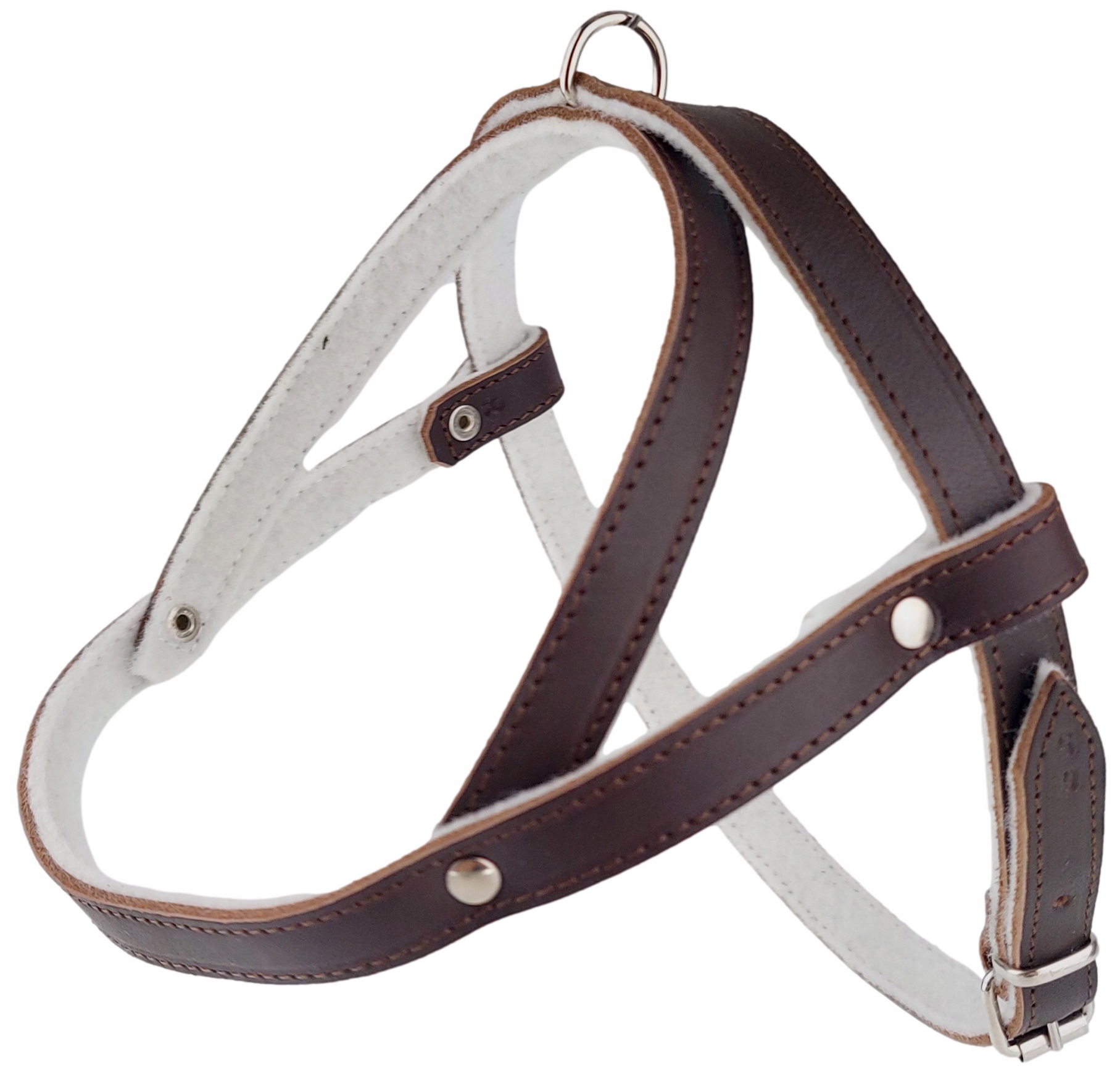 Levně Kožený postroj pro psa podšitý filcem Lícová kůže 65 cm Champion Hnědá