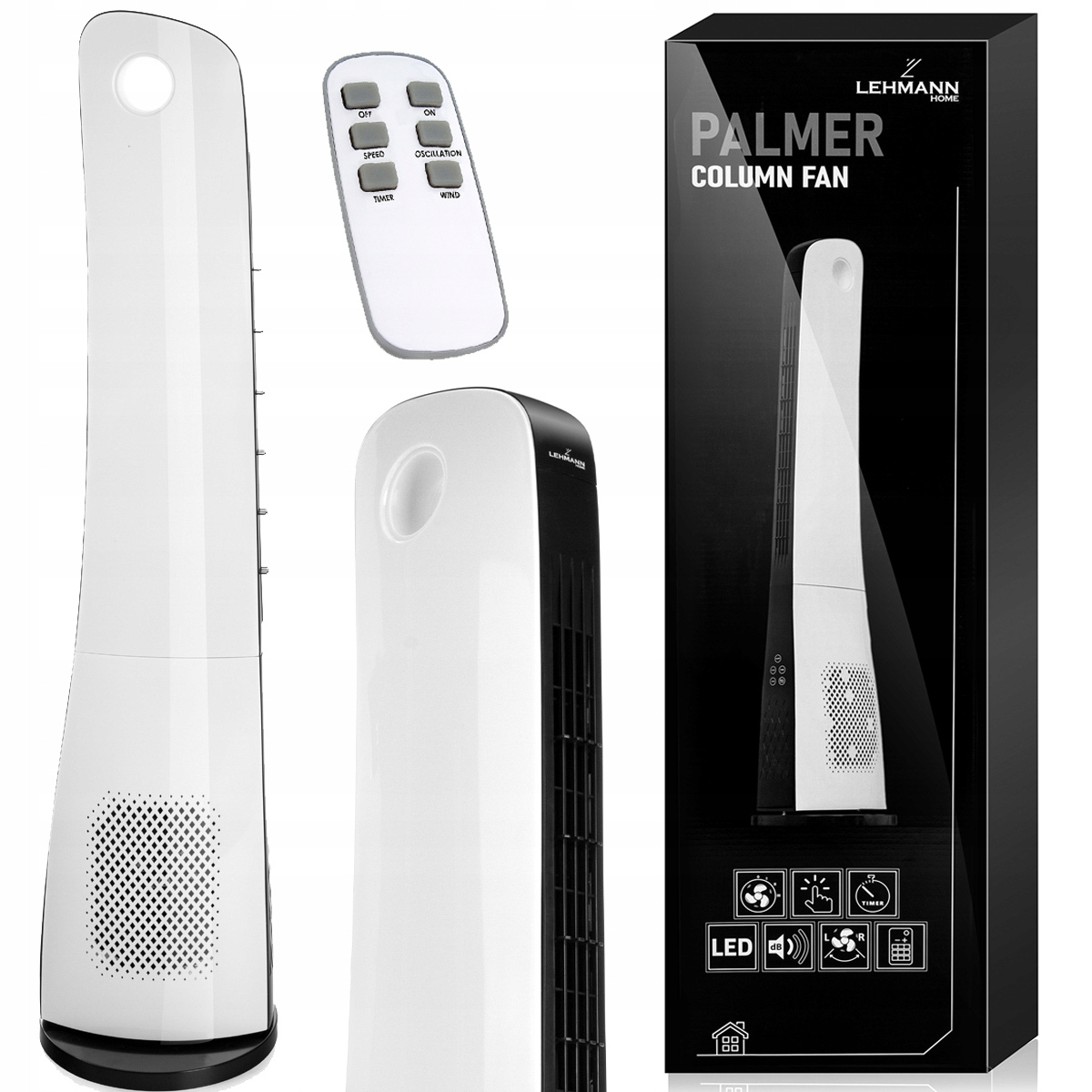 

Wentylator Podłogowy Wiatrak Stojący Z Pilotem Led