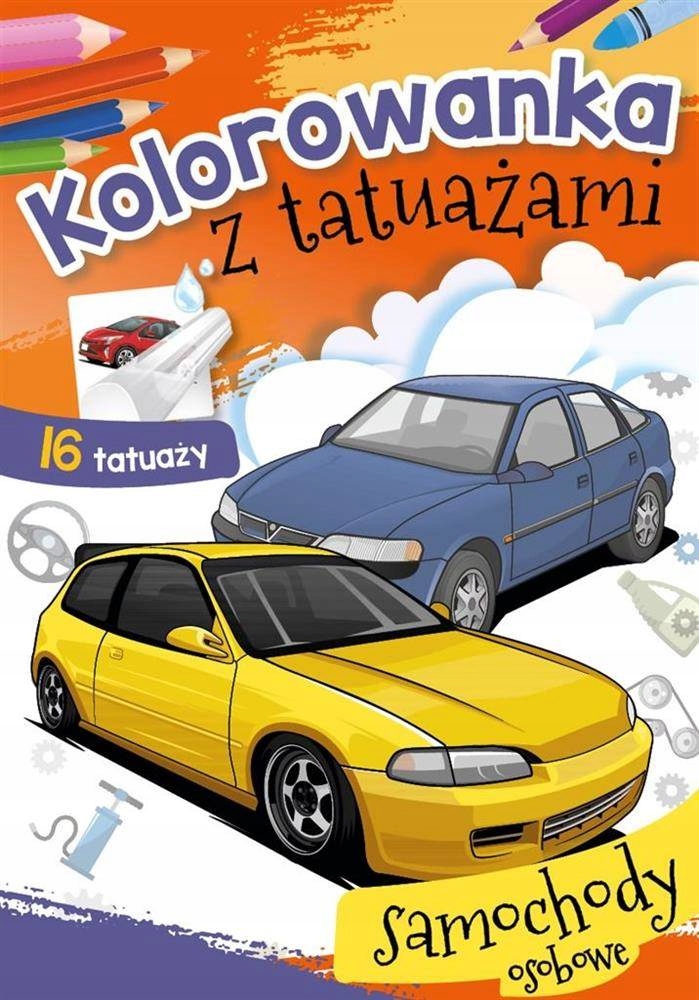 

Kolorowanka z tatuażami. Samochody osobowe