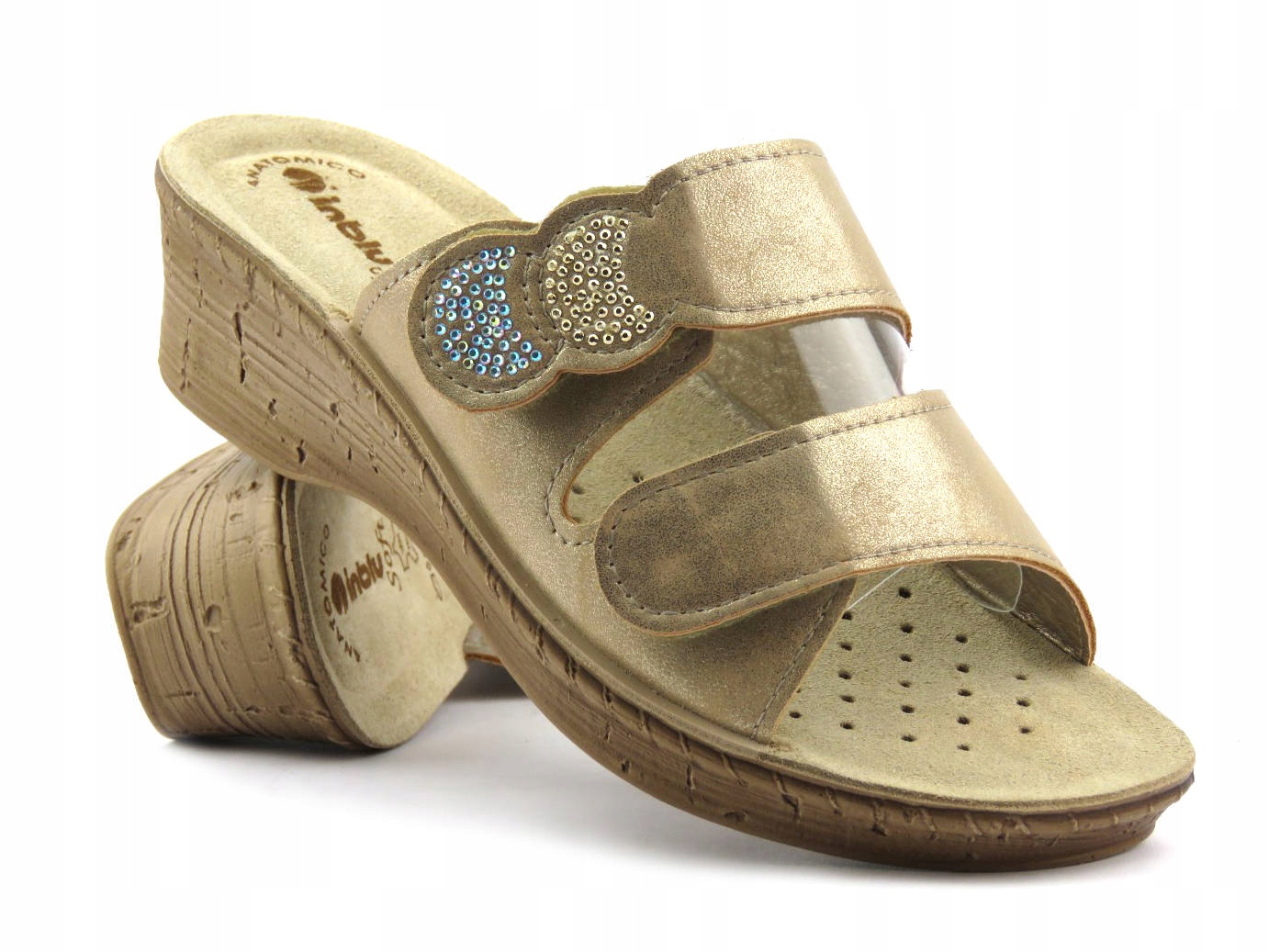 

Klapki Damskie Inblu 26-75 Wygodne Regulowane Rzep