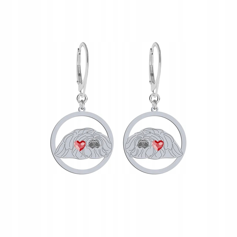 Stříbrné Náušnice se psem Pekingský Stříbro 925 Šperky Dárek Gravírování