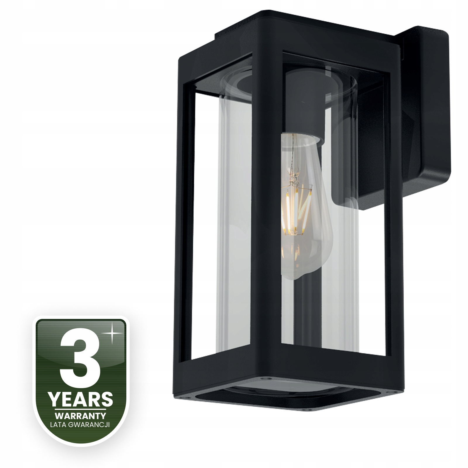 Kinkiet Zewnętrzny Lampa Elewacyjna Ogrodowa ŚCIENNA LED E27 LATARNIA Długość/wysokość 24.5 cm