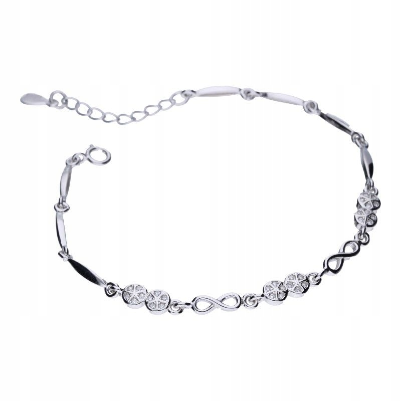 Stříbrný náramek 925 s bílými zirkony 4.37 g jako dárek k kolečku