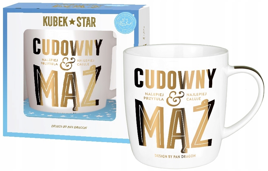 

Kubek Star Dla Cudownego Męża Złoty Napis