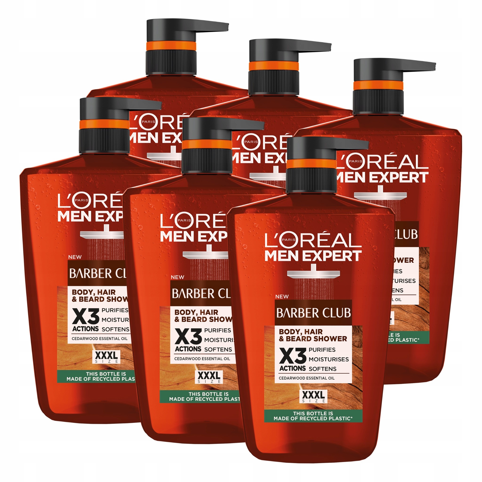 Zestaw L'Oréal Men Expert Barber Club Żel Pod Prysznic Do Ciała Włosów 6x1L