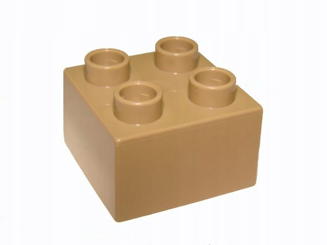 

Ts Nowe Lego Duplo klocek prosty 2x2 beżowy