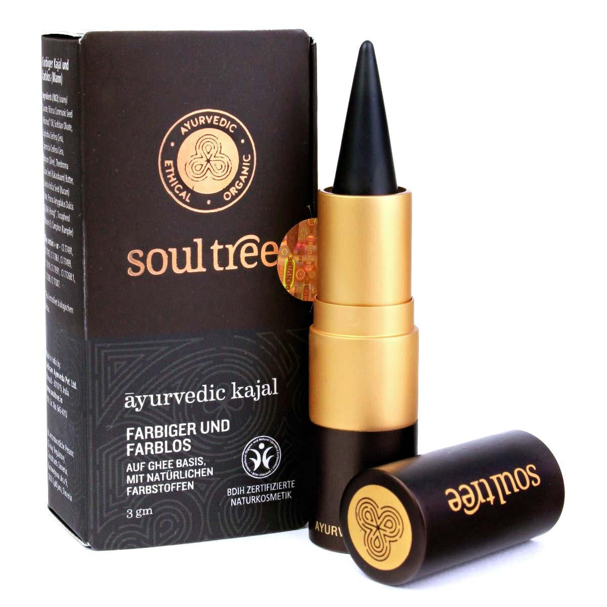 Kajal Bio barva Černá 3g SoulTree Ayurvedic Bdih certifikát ekologičnosti