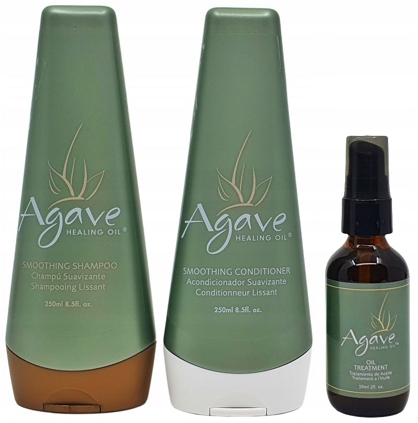 Agave zestaw wygładzający po keratynie nanoplastii 2x250ml olejek 59ml