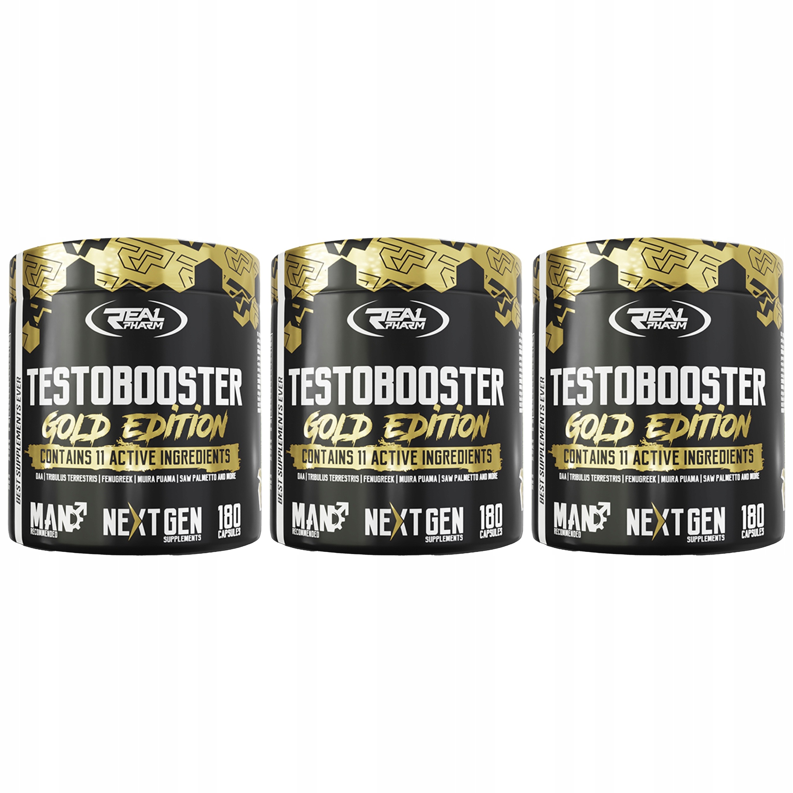 3x Testobooster Gold Edition Testosteron Tribulus Daa Zinek 180 kapslí