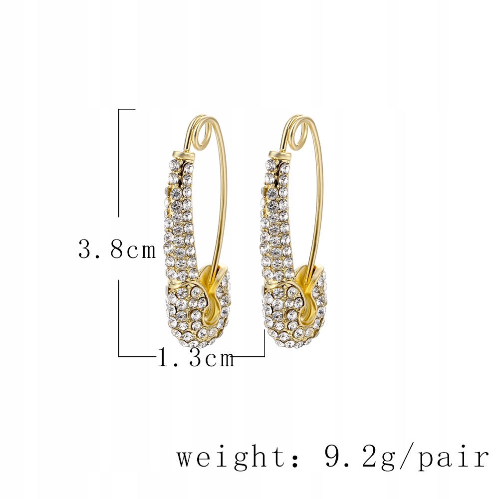 Gold U-shaped Stud Earrings Paper Clip Pin Kolor dominujący złoty