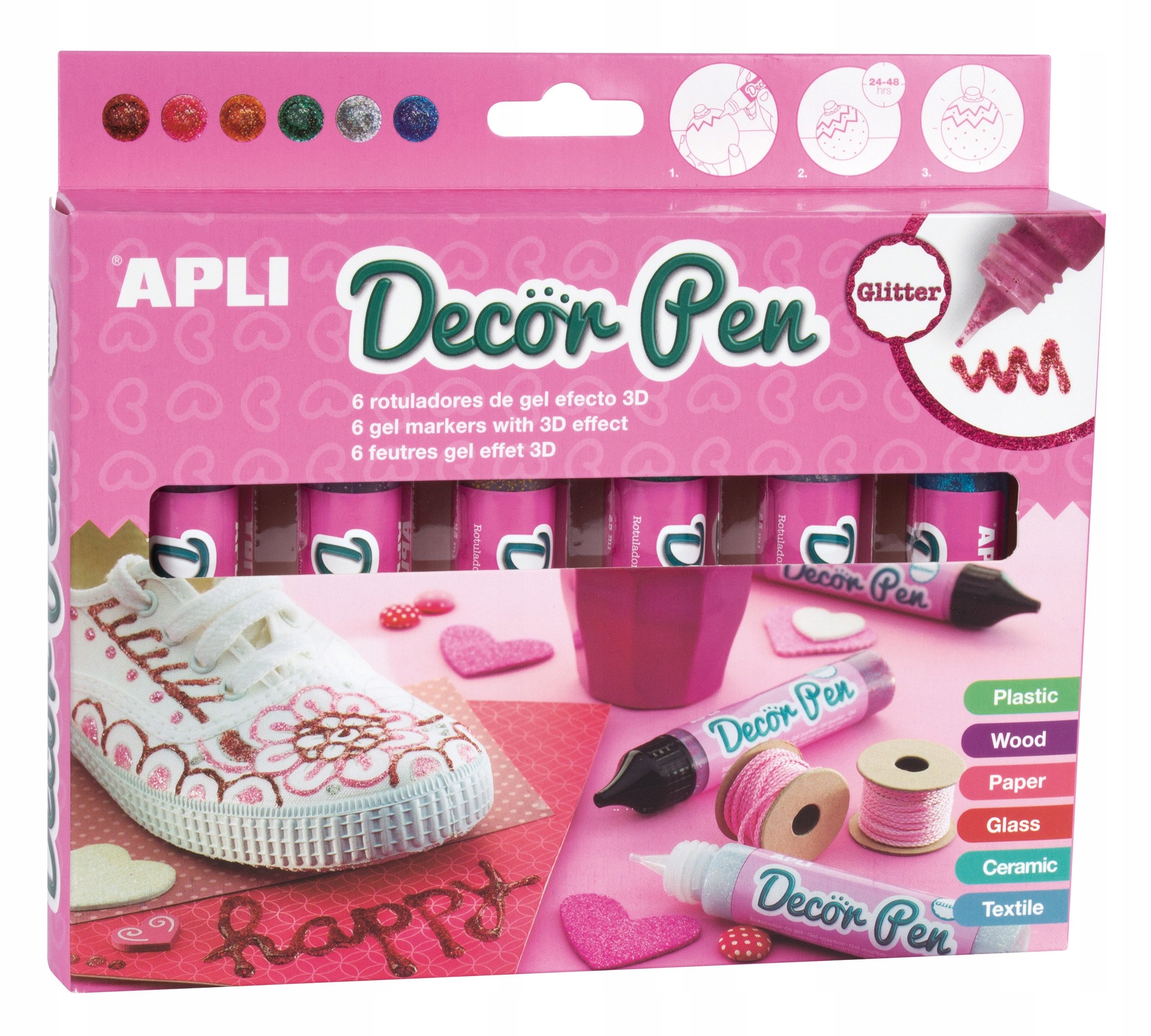 

Markery żelowe z efektem 3D Apli Kids Brokatowe