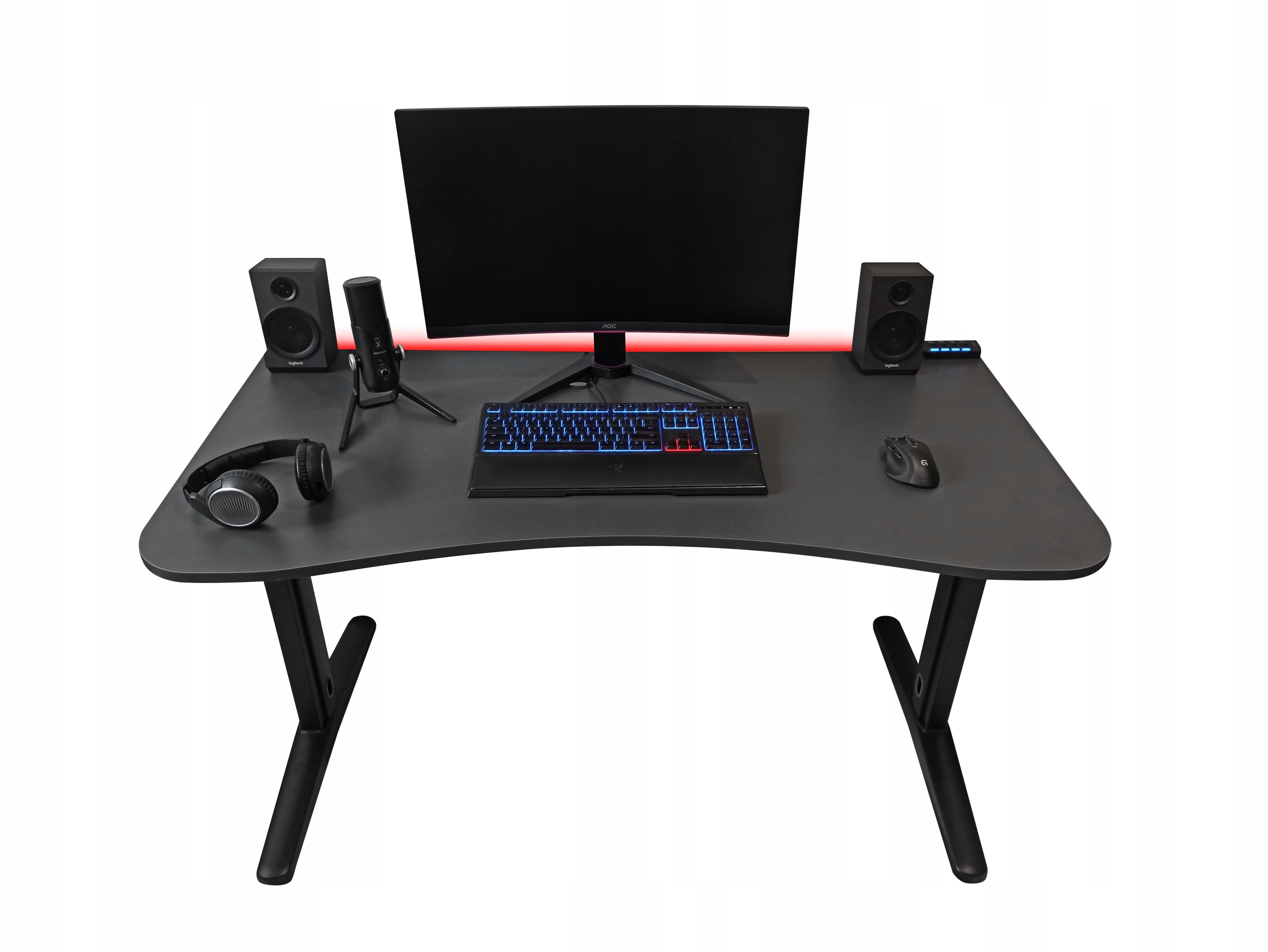 BIURKO GAMINGOWE KOMPUTEROWE DLA GRACZY LED + HUB Kod producenta CC-STL/B-Po/B-LH