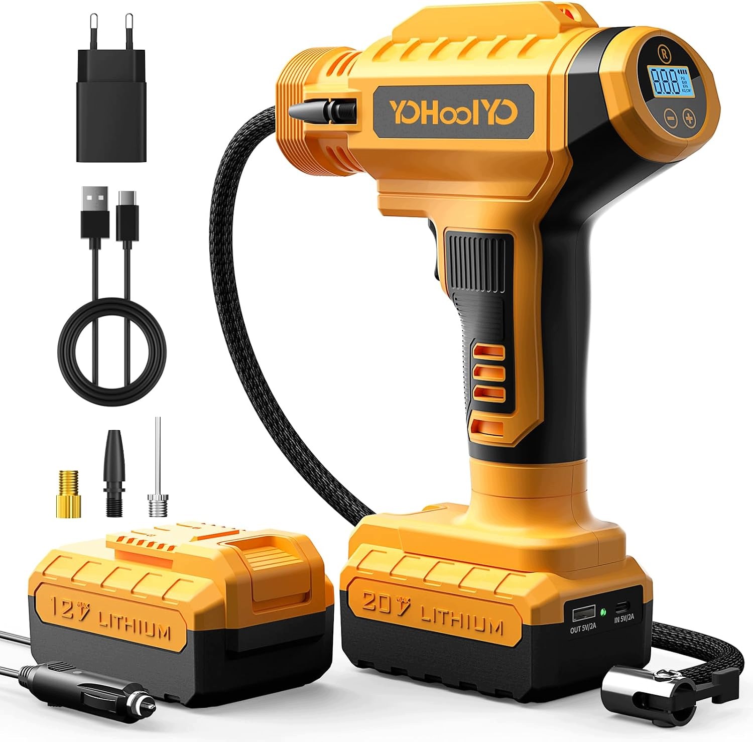 Akumulátorový Vzduchový Kompresor 150 Psi S LCD Displejem