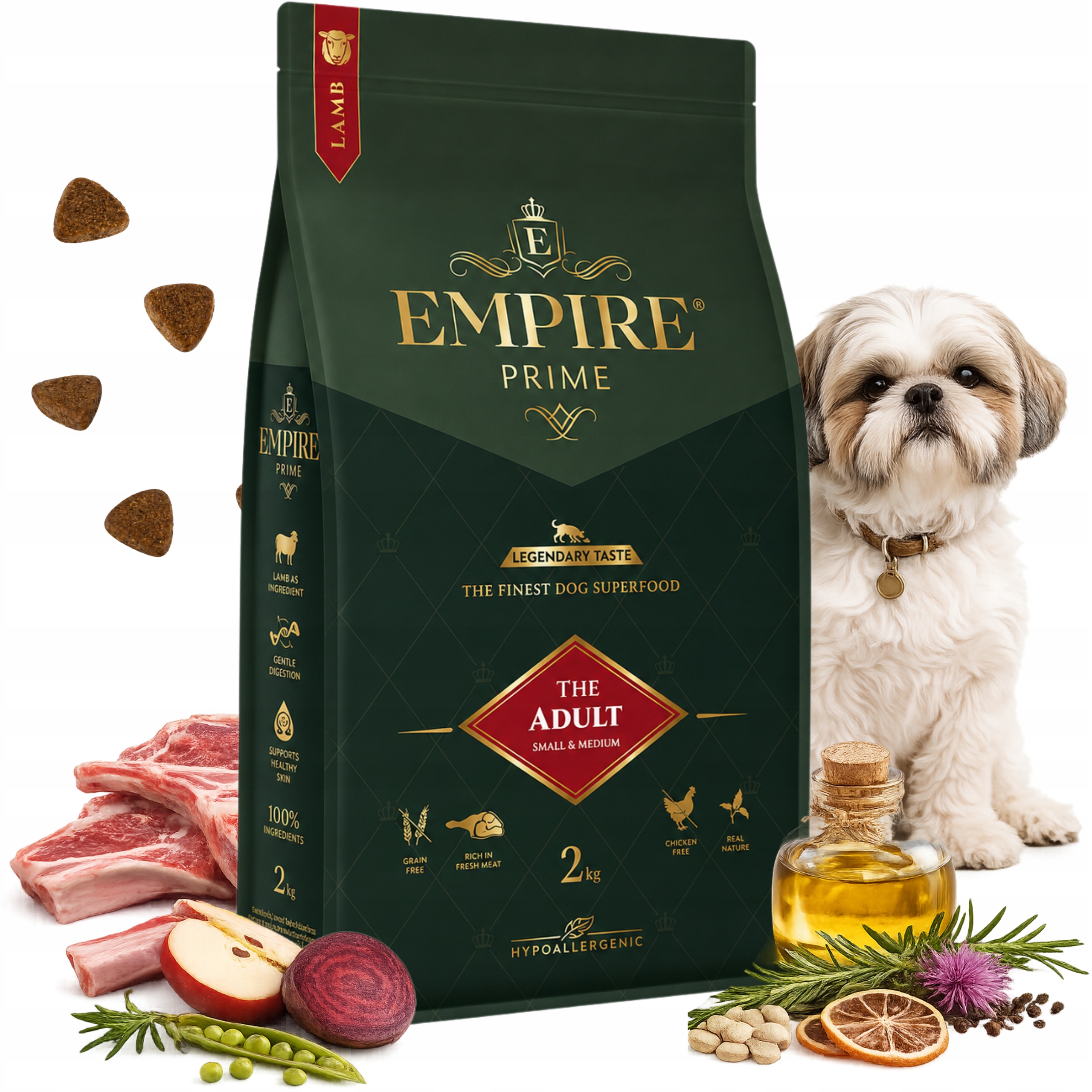 Karma Sucha dla Psa Shih Tzu 2kg Bez Kurczaka Empire Prime Adult