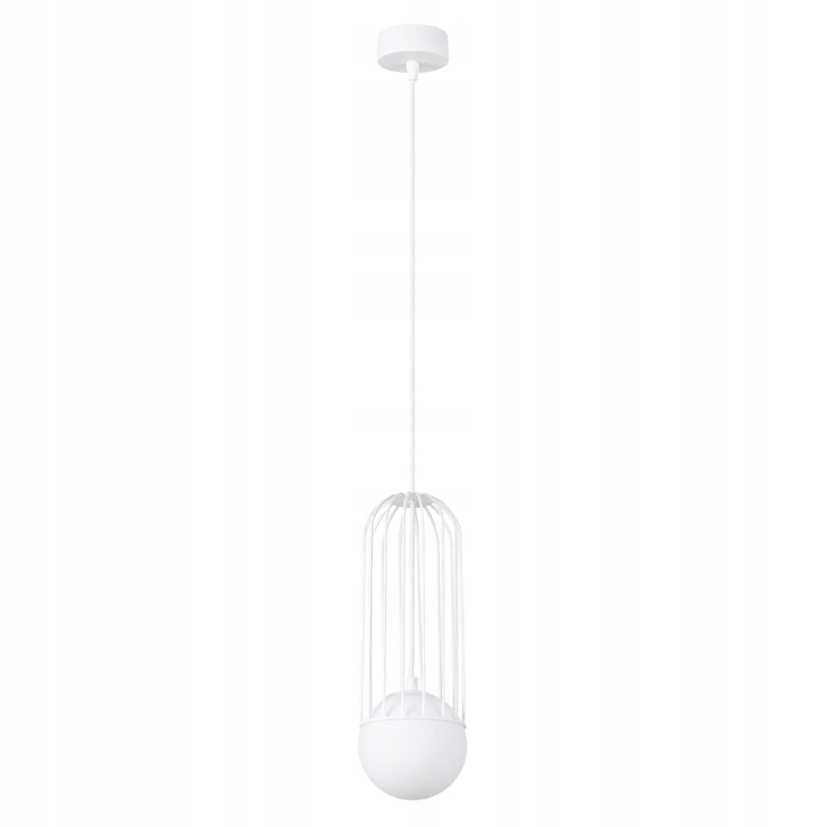 Závěsná lampa bílá skleněná bílá ozdobná koule do ložnice obývacího pokoje Sollux