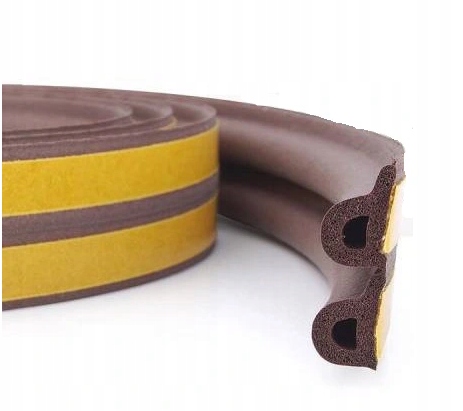 USZCZELKA GUMOWA DO OKIEN DRZWI PROFIL P BRĄZOWA