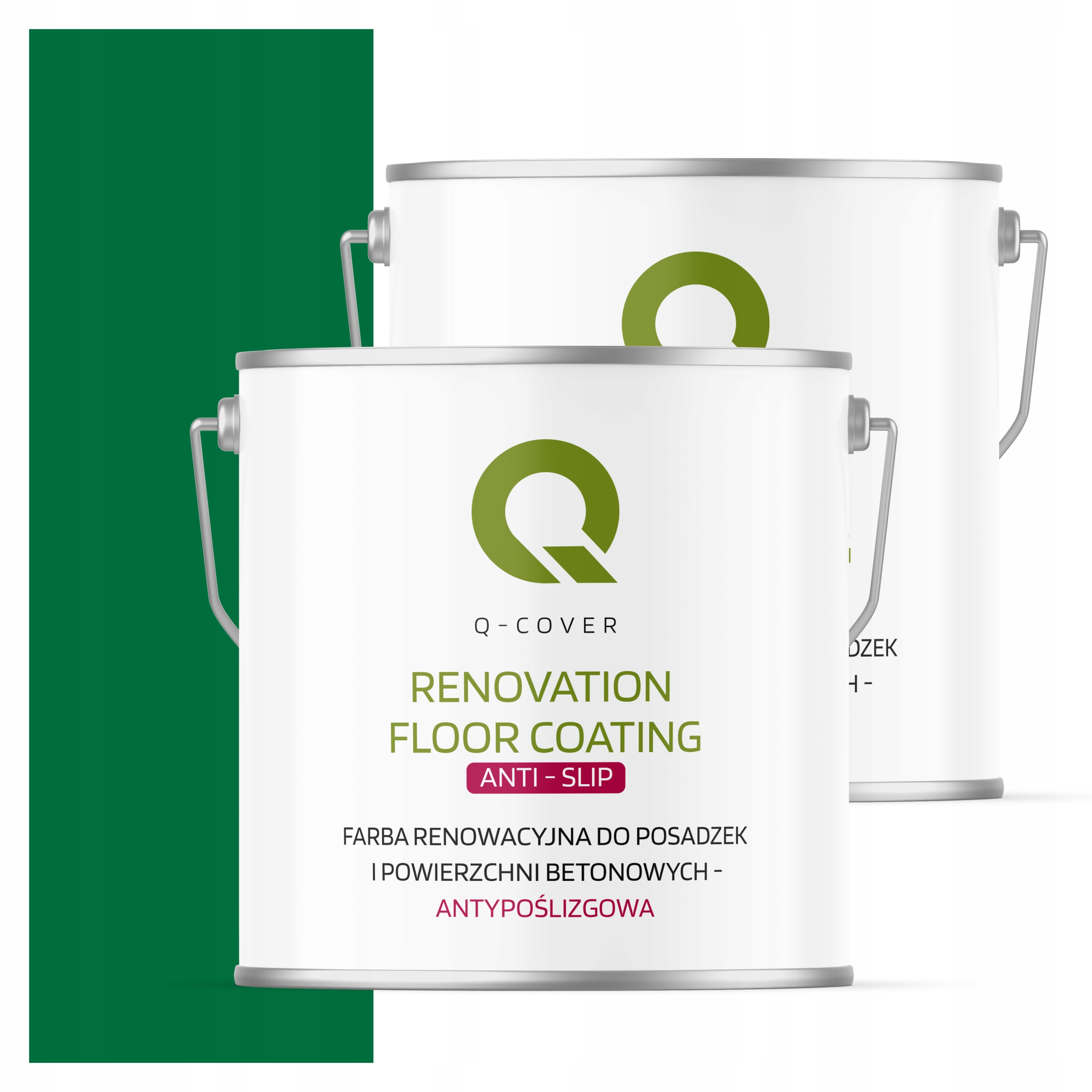 Farba na betón protišmyková, renovačná 5L Farba zelená Ral 6029 Matná