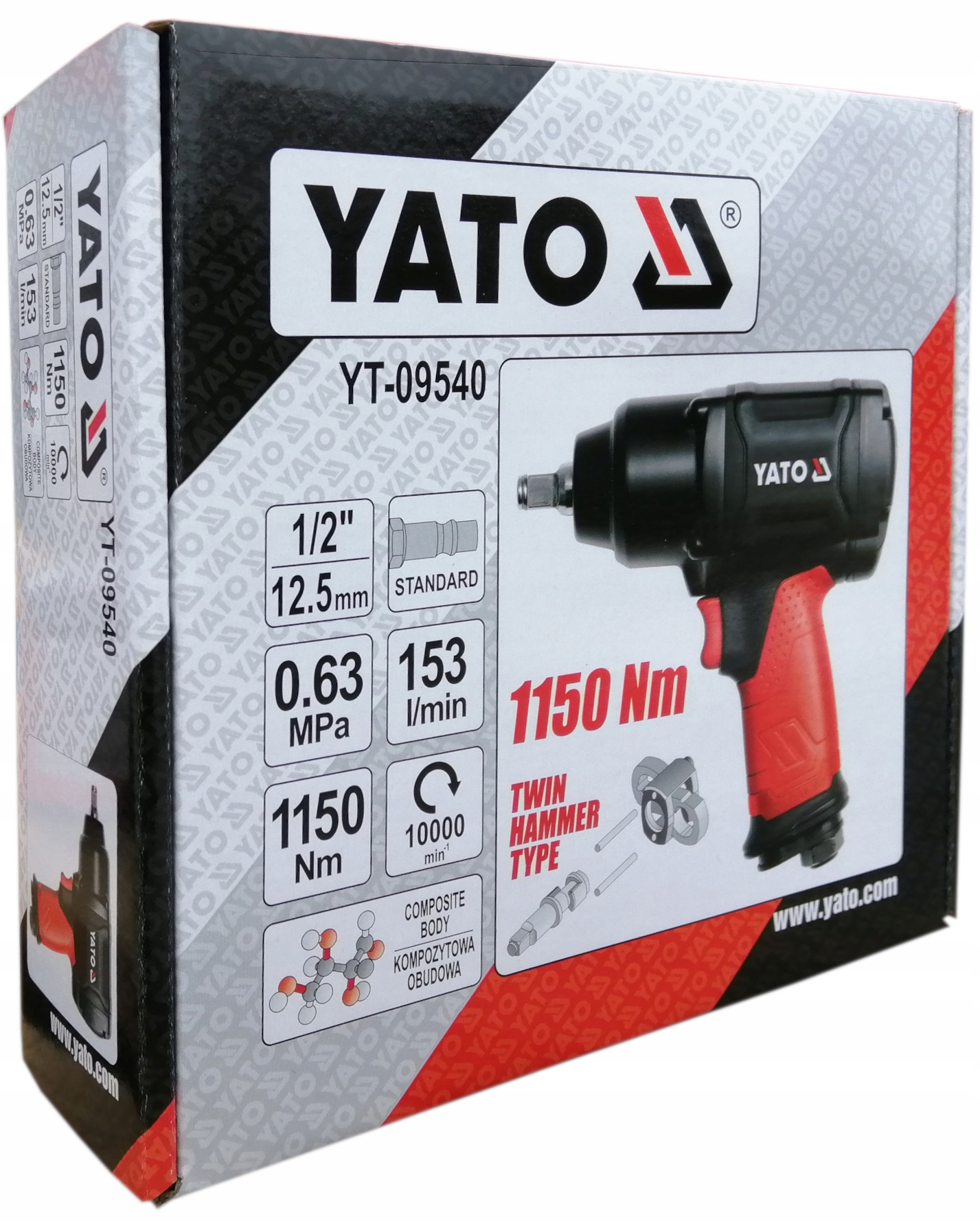 KLUCZ PNEUMATYCZNY 1/2'' 1150NM Rodzaj klucz udarowy