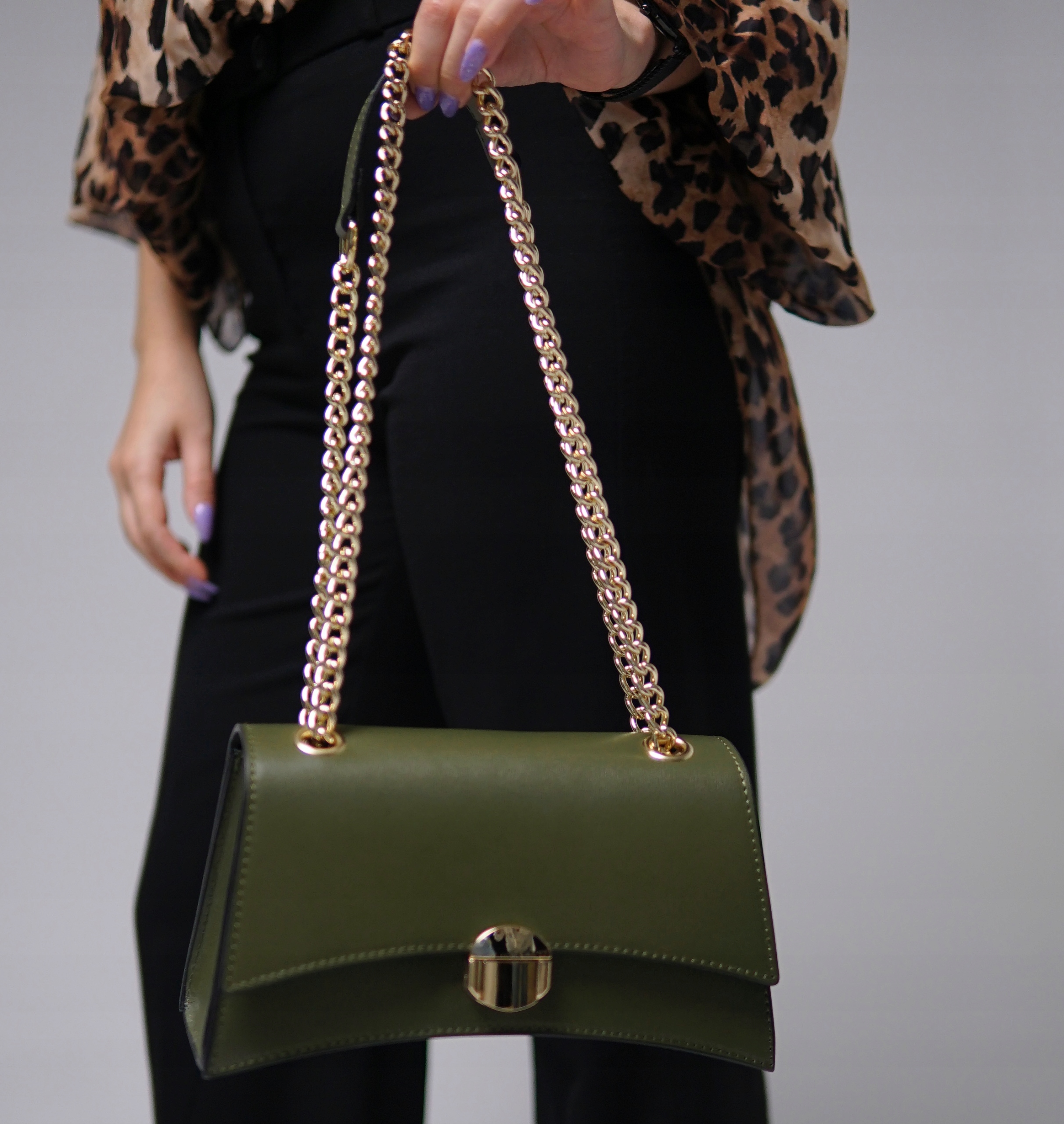 Dámská kabelka z přírodní kůže Zanna-M Olivová