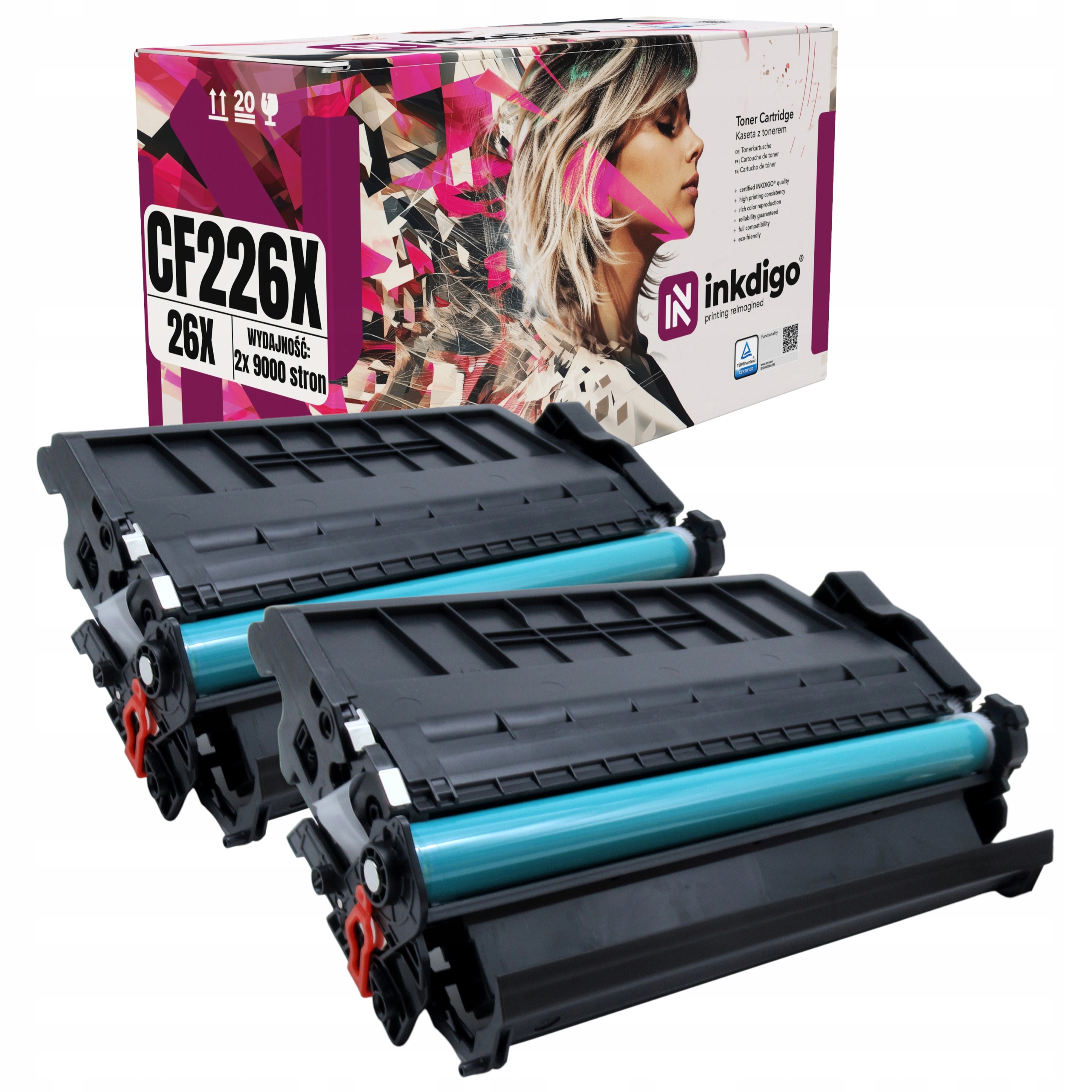2x Toner CF226X náhradní pro Hp LaserJet Pro Mfp M 426 dn Pro M 402 d