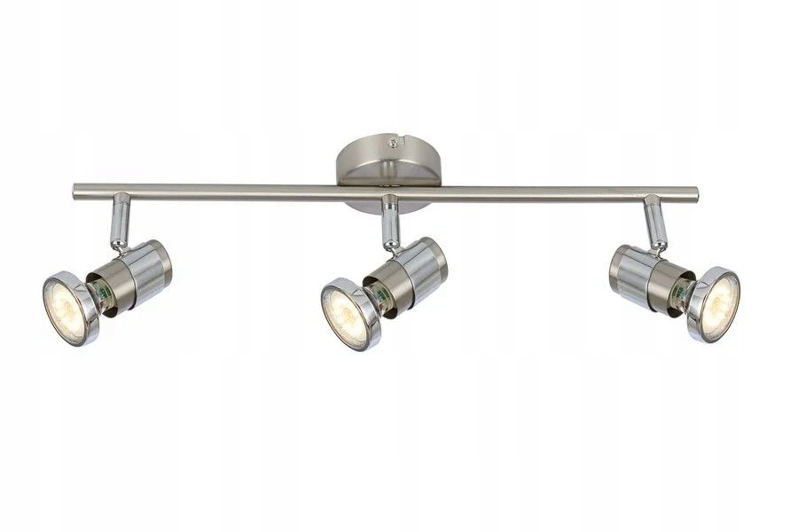 Stropní svítidlo trojitá, industriální chrom, satén, 3 reflektory 47 cm Reality