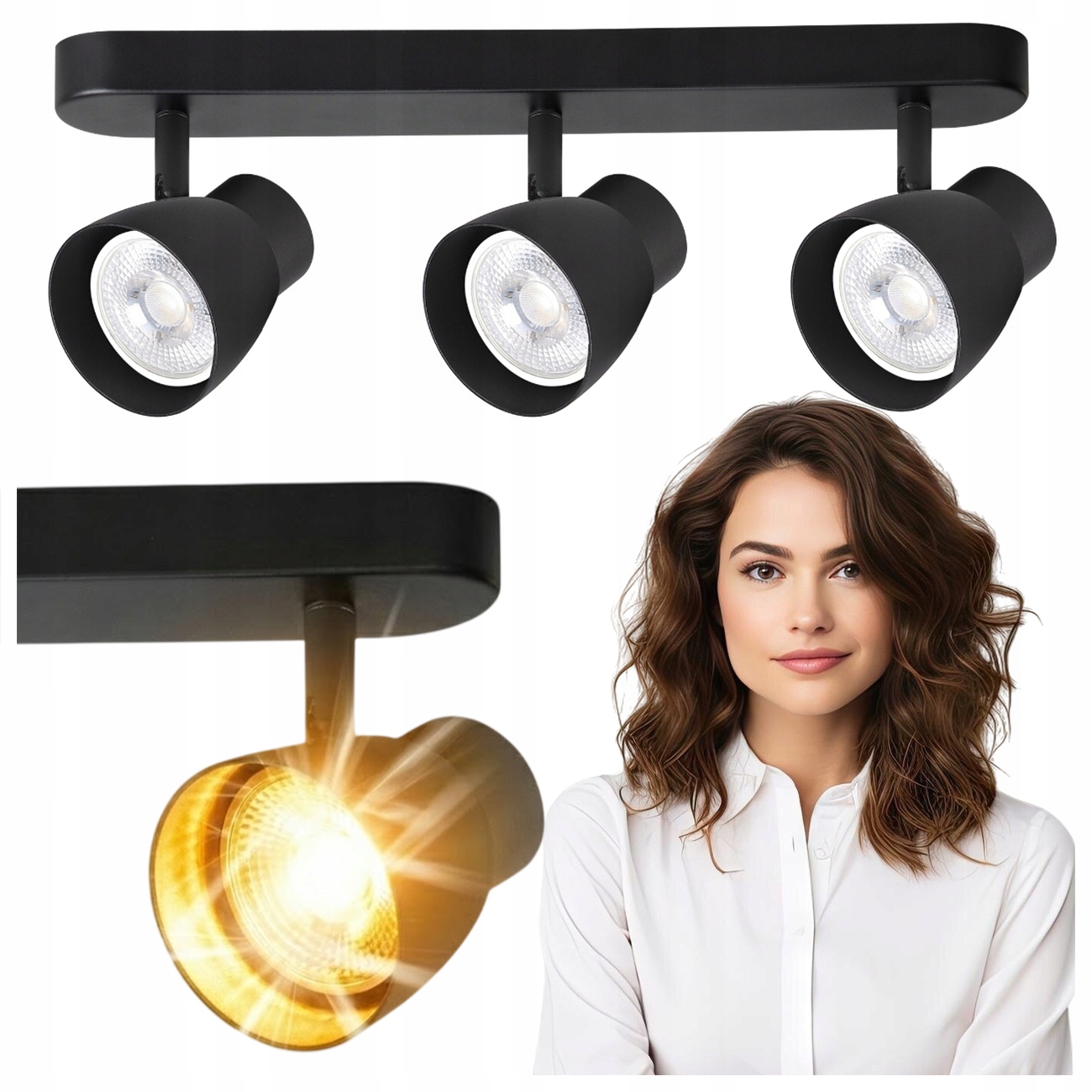 Stropní Lišta Pohyblivé Reflektory Dravo Spot Černá 3XGU10 Light Prestige