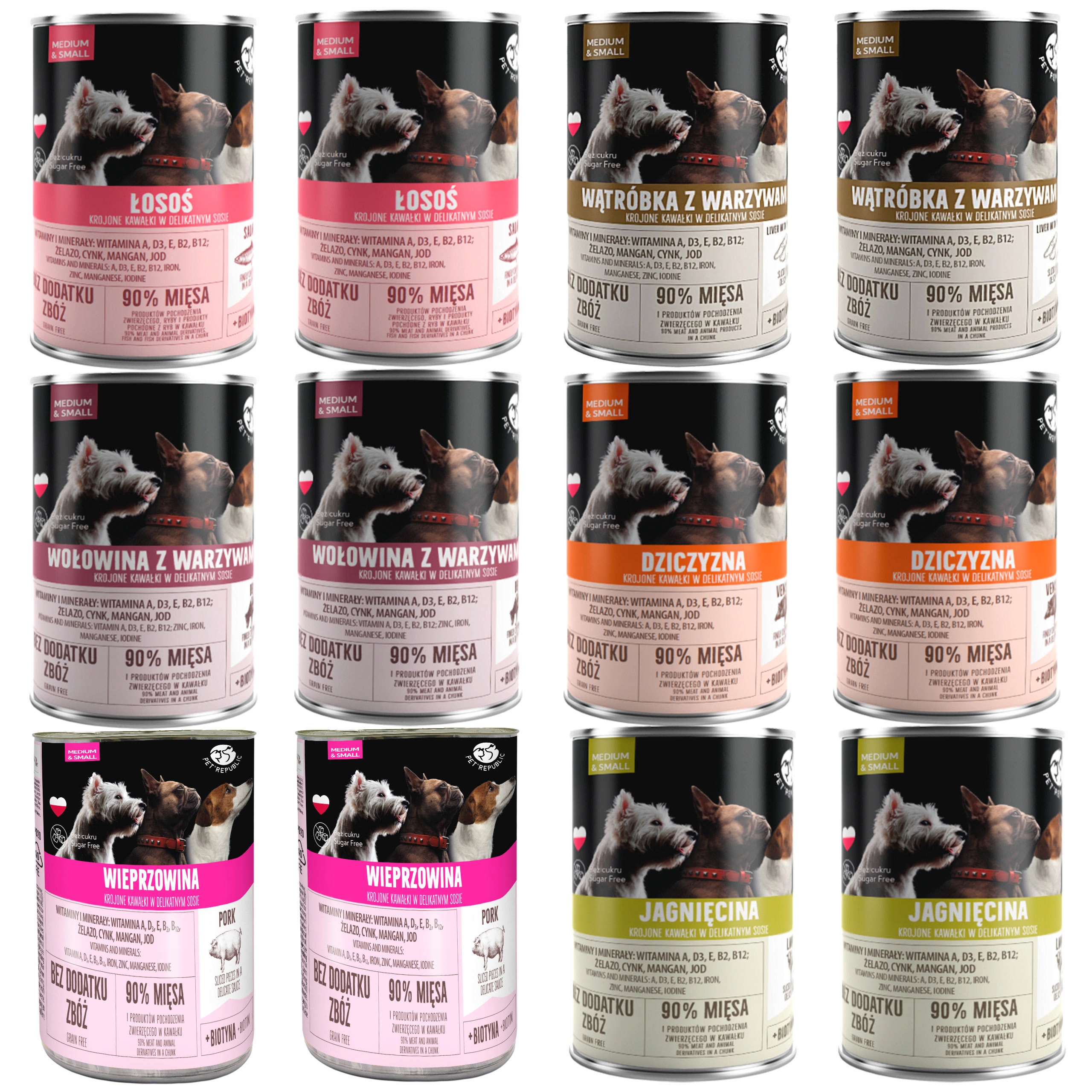 Levně Pet Republic krmivo pro psy mix chutí 12 x 400 g