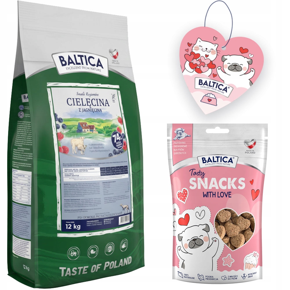 Levně Baltica Adult Telecí s Jehněčím M/XL 12kg Krmivo pro Dospělé Psy Středních a Velkých Plemen