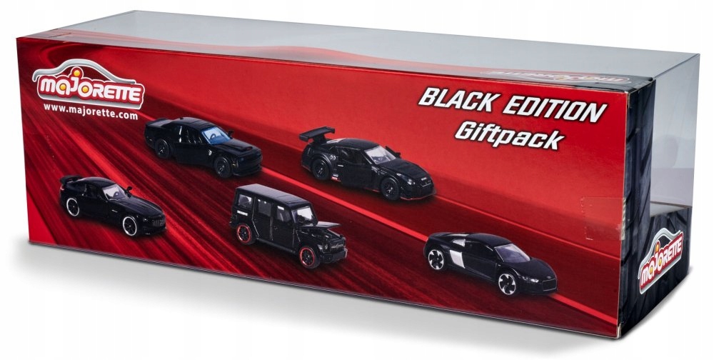 Autka Majorette Zestaw Samochodzików 5 Pack Black Edition Długość 7 cm