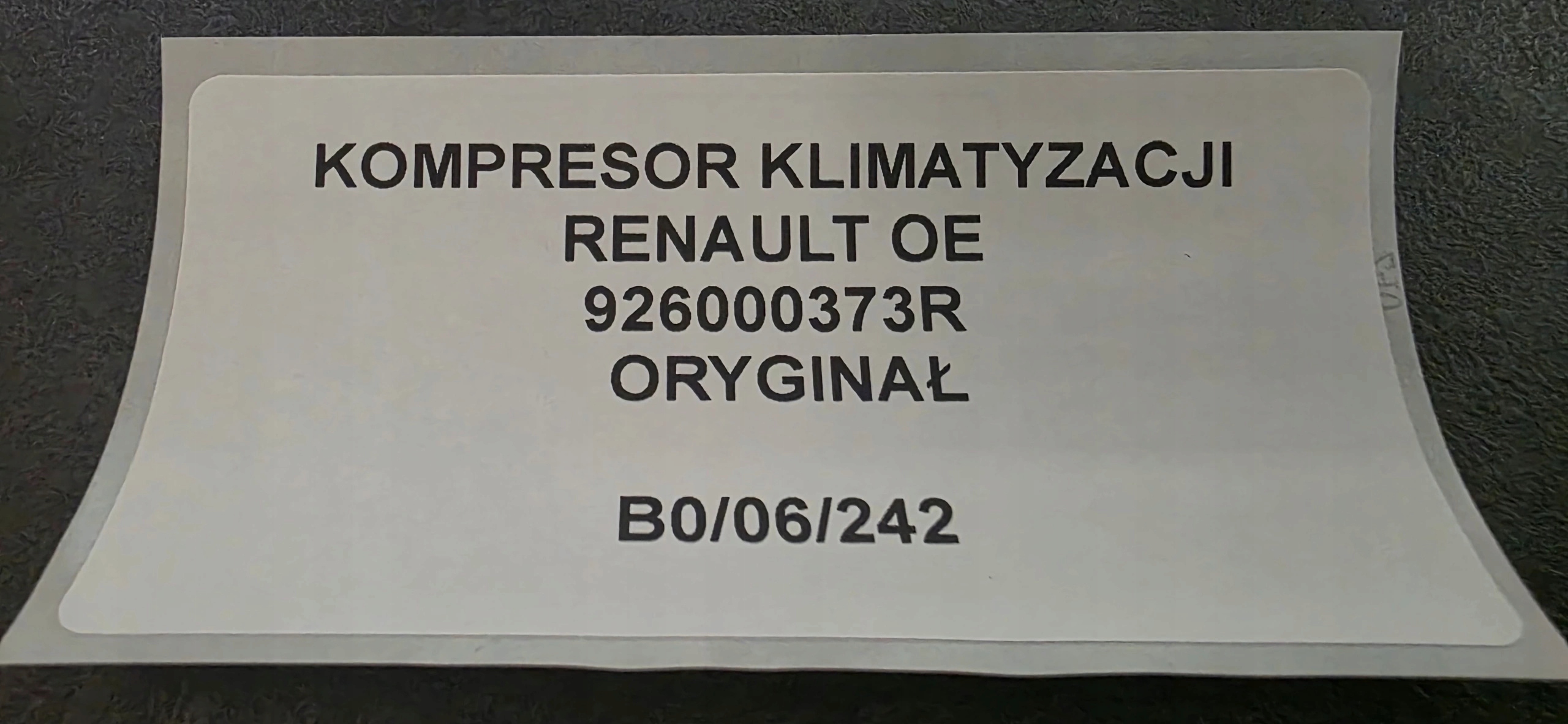 kompresor klimatizaci RENAULT OE originál 92600373R