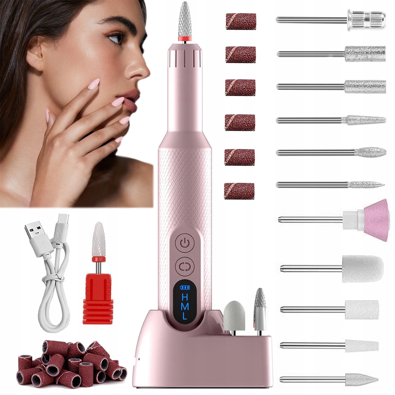 20000RPM Bezdrátová Bruska Na Nehty Sada Pro Profesionální Manikúru