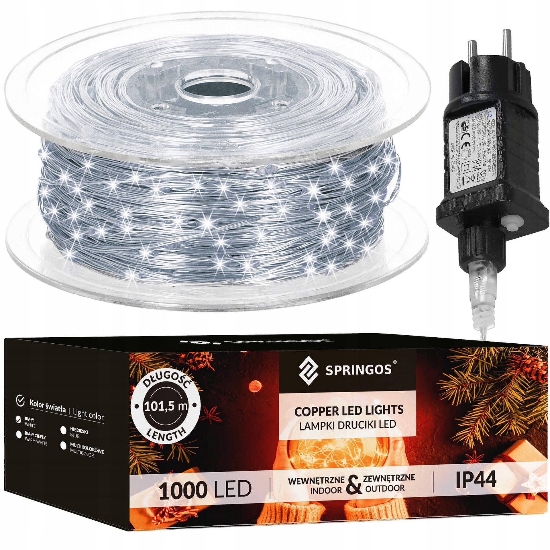 Lampičky Drátky 1000LED 100 M Na Proud Vánočního Stromku Světýlka Žilky Bílá Studená