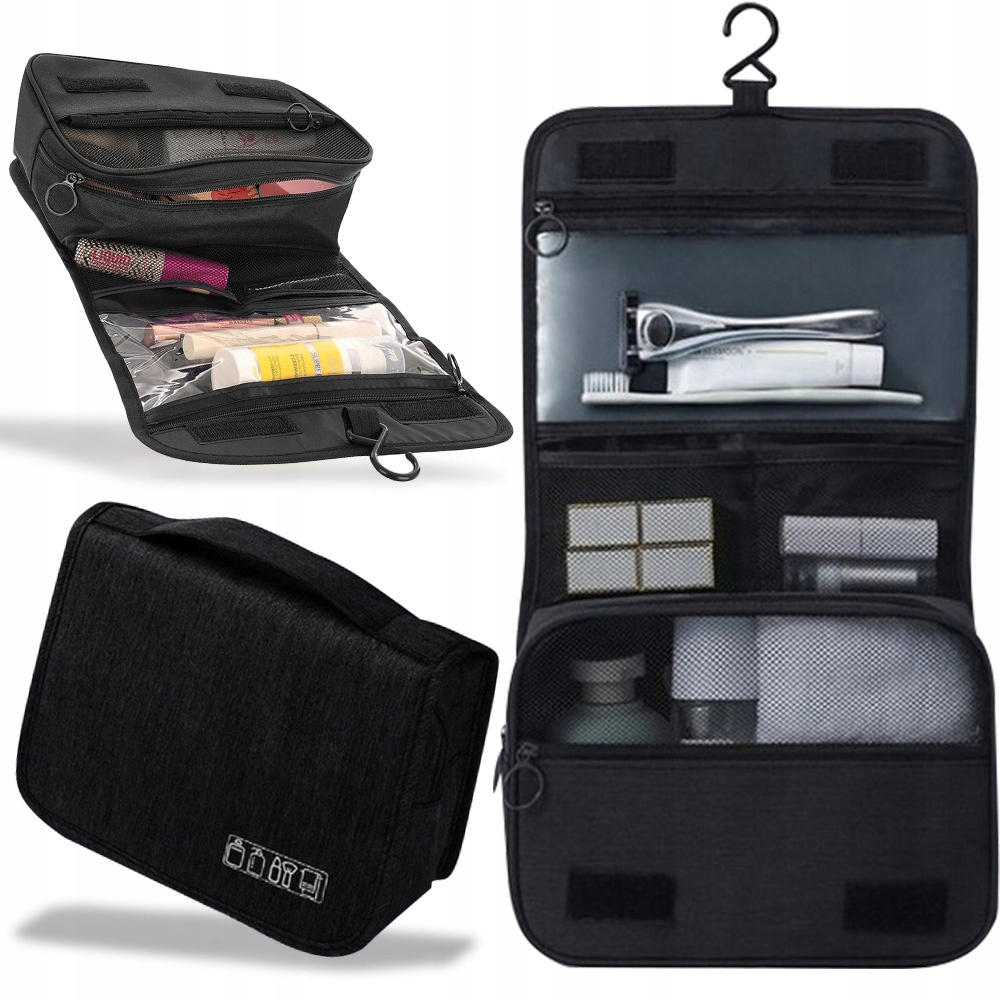 KOSMETYCZKA TORBA PODRÓŻNA ORGANIZER NA KOSMETYKI WISZĄCA MĘSKA DAMSKA HAK